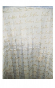 Perdea dus premium, alb-auriu, model Bath, 180 x 180cm, material textil sintetic tesut, anti-rupere, 12 inele metal, George Home - Img 3