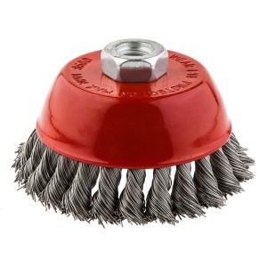 Perie cupa evazata, sarma, 100 mm x M14, INOX