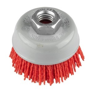 Perie tip cupa 60 mm, nylon, M14, pentru lemn
