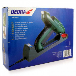 Pistol de lipit cu silicon la cald fara fir, temperatura reglabila 400 w - DEDRA - Img 2