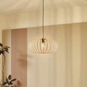 PREMIUM csillár, természetes bambusz, átmérő 50cm, foglalat E27, LINDBY
