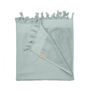 Prosop premium pentru plaja, hamac, sezlong, 100% bumbac, 70% bumbac reciclat, 180 x 90 cm, turcoaz deschis, Walra - Img 1