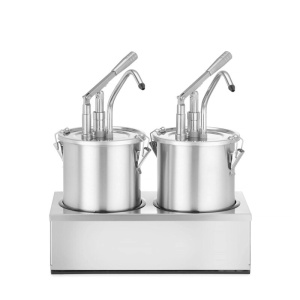 Recipient dublu pentru sos cu distribuitor, otel inoxidabil, Hendi, 400x200x(H)440 mm, capacitate 9 l