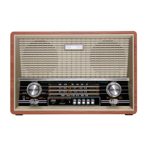 Retro rádió, Bluetooth, akkumulátoros vagy hálózati üzemmód, MP3, AUX, RADIO, BT, SAL