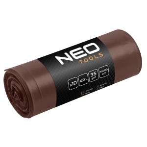 Saci pentru deseuri 120 L, maro, 35 mic, 10 buc.