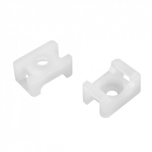 Set 100 prinderi pentru bride tip soricel, 9.5 x 7.2 mm, alb, Benman - Img 3
