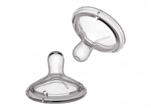 Set 2 tetine , 0m+, silicon fara BPA, 0 luni+, curgere lenta, Nanobébé - Img 2