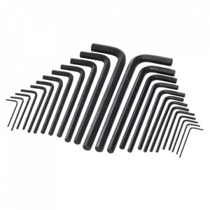 Set 25 chei hexagonale imbus cu husa transport , imperial/metric, chrome vanadium, Silverline - Img 1