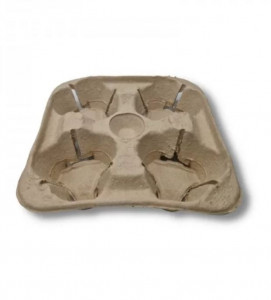 Set 260 suporti pahare cafea, tip cofrag, carton reciclat, suport 4 pahare - Img 1