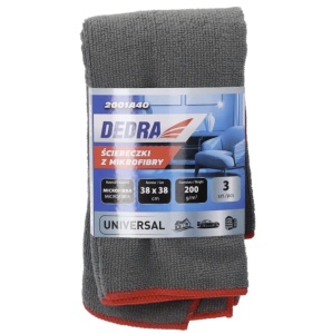 Set 3 lavete microfibra premium, 38 x 38cm, gri, Dedra - Img 3