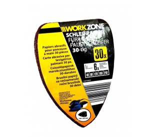 Set 30 triunghi abraziv slefuitor, 140 x 80 mm, 40 , 80, 120, 180, 240 grit, prindere velcro, Workzone - Img 2