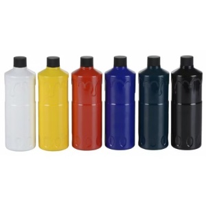 Set 6 culori pentru pictura, TEMPERA, 6 x 500ml ( 3L ), galben, rosu, verde, alb, negru, albastru, Artist&CO - Img 3