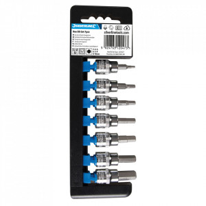 Set 7 biti , HEX, 3/8 , 3 - 10mm, 48mm, Silverline - Img 1