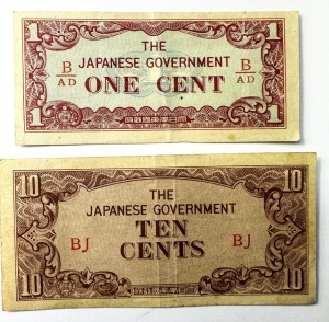 Set Bancnote - Birmania -1/10 Cents (1942-1944 ) - Ocupatie Japoneza .