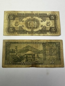 Set Bancnote - Bolivia - 5/10 Bolivianos 1945 - Img 4