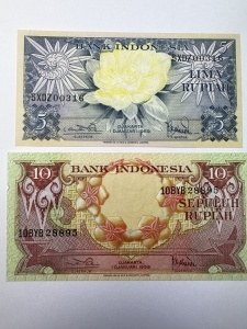 Set Bancnote - Indonezia - 5/10 Rupiah 1959