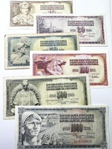 Set Bancnote - Iugoslavia - 10/20/50/100/500/1000 Dinari (1963-1986)