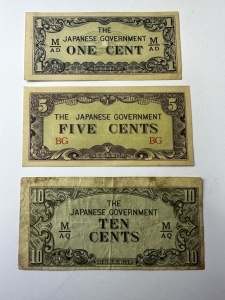 Set Bancnote - Malaya - Ocupatie Japoneza - 1/510 Cents 1942