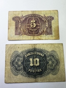 Set Bancnote - Spania - 5/10 Pesetas 1935 - Certificado de Plata - Img 4