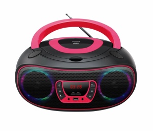 Sistem Audio Portabil Boombox Denver TCL-212BT, CD Player, Bluetooth, Radio FM, USB MP3, Lumini LED, AUX, ROZ - Img 4