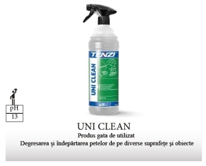 Solutie profesionala curatare universala, gata preparat, 1L, degresare si indepartare pete, pH13 alcalin, Tenzi Uni Clean GT