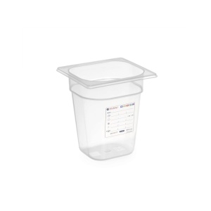 Tava Gastronorm 1/6, 176x162x(H)65 mm, 1 litri cu marcaj HACCP, polipropilena, Hendi