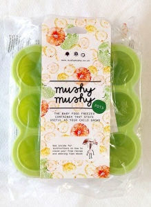 Tavita silicon multi-scop, depozitare mancare bebelusi/copii, pentru congelator, cu capac siliconic, 19.5 x 19.5 x 4 cm, 9 compartimente, verde, Mushy Mushy - Img 7