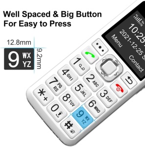Telefon mobil de buget pentru seniori, cifre mari, sunet puternic, USB-C, ecran LCD COLOR, Easyfone Chaperon T200 4G, ALB - Img 2