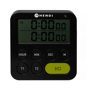Timer digital dublu, HENDI, Negru, 82x20x(H)86mm - Img 1