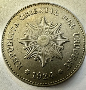 URUGUAY - 5 CENTESIMOS 1924 - Img 3