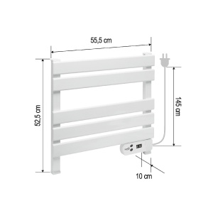 Uscător electric de prosoape montat pe perete, alb, 150 W - Img 2