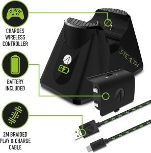 XBOX ONE, ONE S, ONE X játékkészlet, joystick töltőbölcső, fejhallgató bölcső, akkumulátoros vezérlő, Stealth SX-C60 - Img 4