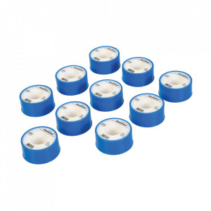 10 darabos teflon tömítőcsík készlet, 19mm x 12m, fehér, PTFE, Silverline - Img 3
