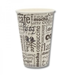 100 darabos papír kávéspohár készlet, 16oz, 470ml, D90, caffe latte modell