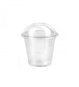100 darabos pohárkészlet kupolás fedéllel, maximális űrtartalom 300ml, 97mm