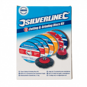 12 darabos csiszoló, polírozó, vágókorong készlet, 115mm, Silverline - Img 2