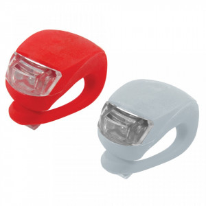 2 db LED lámpás készlet, kerékpár, elöl-hátul, szilikon, Silverline