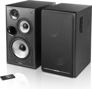 2 db prémium aktív hangszóró PC, zene, játék, 136W, 3 út, távirányító, HI-FI hangzás, FEKETE faházak, bluetooth, Edifier R2750DB