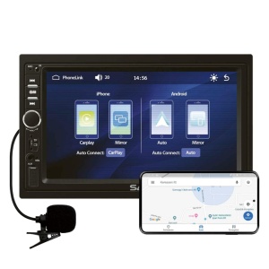 2DIN autós lejátszó, rádió, bluetooth, USB, SD kártya, aux, 4 x 45W, telefon csatlakozás, iOS CARPLAY ÉS ANDROID CAR, tükrözés, távirányító, Sal