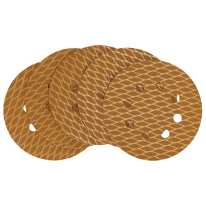 5 darabos csiszolókorong-készlet, eltömődésgátló, 125mm, tépőzáras, szemcse 320, Dedra - Img 2