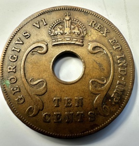 AFRICA DE EST - ADMINISTRATIE BRITANICA - GEORGE VI - 10 CENTS 1941 - Img 2
