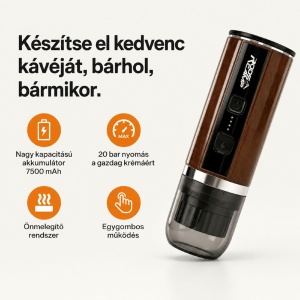 Aparat de cafea portabil RoosCamp, powerbank de 7500 mAh - Img 2