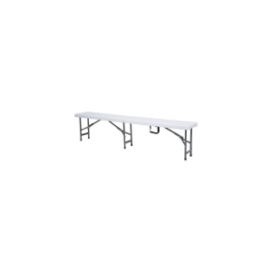 Banca de catering, cu pliere tip valiza, Hendi, Alb, structura metalica, blat polipropilena, interior/exterior, capacitate maxima de incarcare 200 kg, 1830x300x(H)430mm