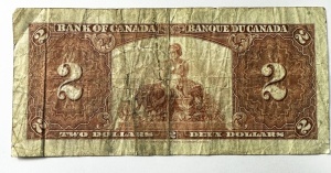 Bancnota Canada - 2 Dollars 1937 - Regele George VI - Img 2