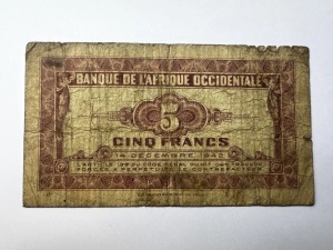 Bancnota Coloniala - Africa Occidentala Franceza - 5 Francs 1942 - Img 4