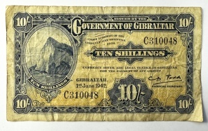 Bancnota Gibraltar - 10 Shillings 1942