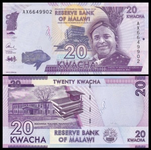 Bancnota - Malawi 20 Kwacha, 2015-2017