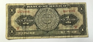 Bancnota Mexic - 1 Peso 1961 - Img 3