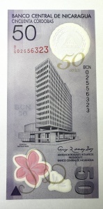 Bancnota Nicaragua - 50 Cordobas - Comemorativa