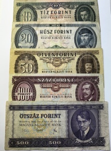 Bancnote Ungaria - Set bancnote 10/20/50/100/500 Forint ( 1962-1984 )